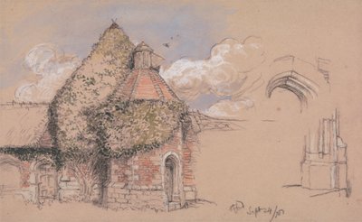 Ruinas del antiguo palacio de los arzobispos de Canterbury en Otford, Kent, 24 de septiembre de 1856 de Charles West Cope