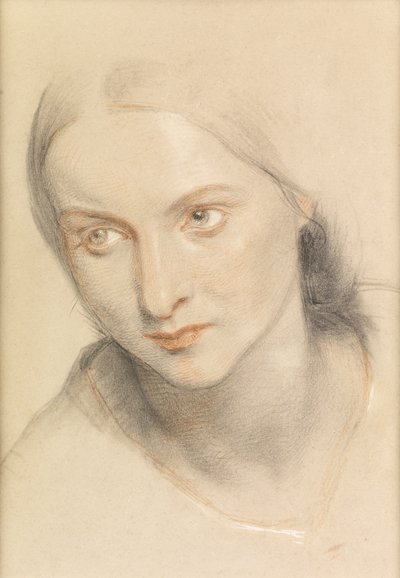 Estudio de la Cabeza de una Mujer, 1894 de Charles West Cope