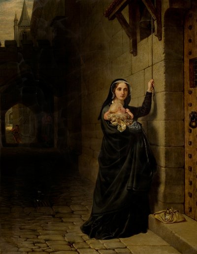 Martirio de Laurence Saunders en Coventry, panel izquierdo del tríptico de Charles West Cope