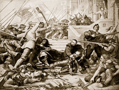 La defensa de Basing House, 1645, ilustración de 
