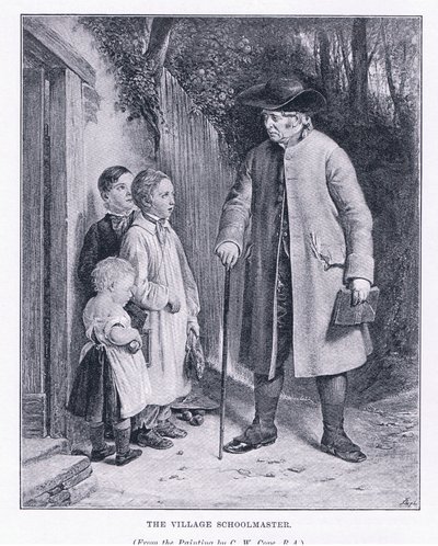 El maestro de escuela del pueblo, de The Magazine of Art 1893, Cassell and Company de Charles West Cope