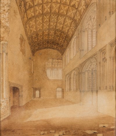 Crosby Hall (nº 1), c1818 (acuarela sobre papel) de Charles Wild
