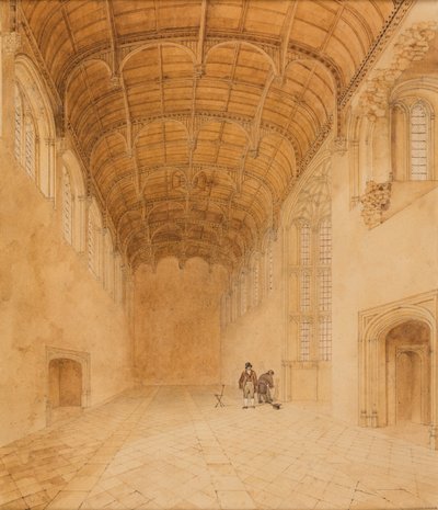 Crosby Hall (No.2), c.1818 (acuarela sobre papel) de Charles Wild