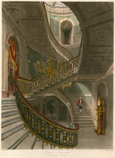 Gran escalera, Carlton House, Londres de Charles Wild