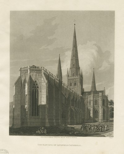 Catedral de Lichfield - Vista Noreste de Charles Wild