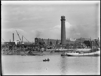 Torre de Tiro y Fábrica de Plomo, Belvedere Road, Lambeth, Autoridad del Gran Londres, 1936 de Charles William Prickett