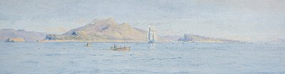 Un día soleado en la costa, Villefranche sur Mer, c.1885 de Charles William Wyllie
