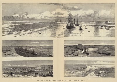 La guerra en Egipto, vistas del Canal de Suez de Charles William Wyllie