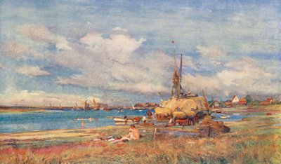 West Mersea, Isla de Mersea, Essex (litografía en color) de Charles William Wyllie