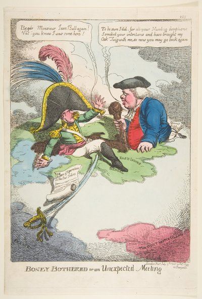 Boney molesto o un encuentro inesperado, 9 de julio de 1808 de Charles Williams