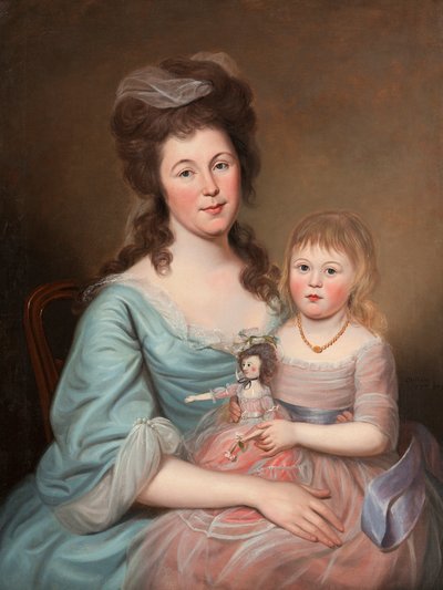 Peggy Sanderson Hughes y su Hija, c.1788-89 de Charles Willson Peale