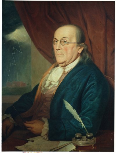 Retrato de Benjamin Franklin (1706-90) 1789 de Charles Willson Peale
