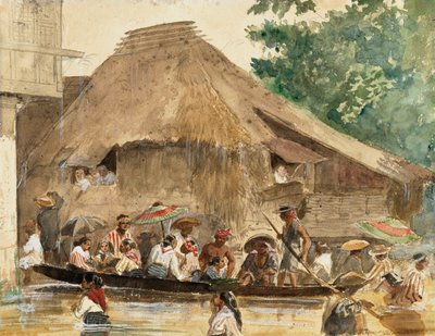 Extremo Oriente: Una calle de Manila durante la inundación de Charles Wirgman