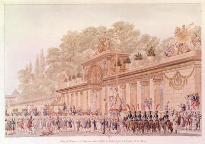 La entrada del Emperador y la Emperatriz a los Jardines de las Tullerías el día de su boda de Charles and Fontaine Percier