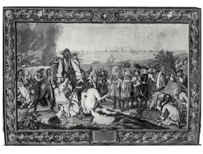 Luis XIV (1638-1715) en el sitio de Douai, julio de 1667, Taller de Gobelins de Charles attr. to Le Brun