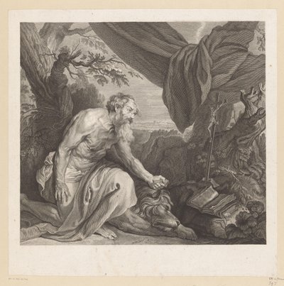 Jerónimo con león dormido y crucifijo de Charles de Beauvais (rejected attribution)