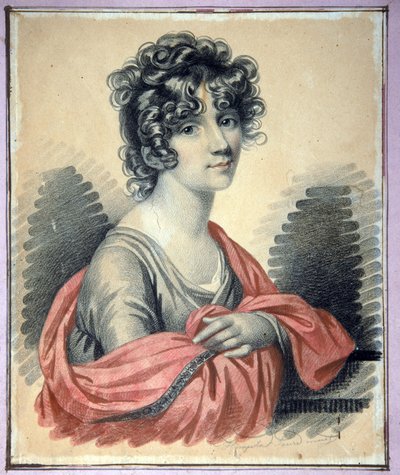 Retrato de la condesa Varvara Ivanovna Golitsyna (?-1804), nee Shipova - Obra de Carl von Hampeln (1794-después de 1880), carboncillo, pastel y sanguina sobre cartón (25x22 cm), hacia 1820 - (Retrato de la condesa Varvara Ivanovna Golitsyna, nacido shipova de Charles de Hampeln