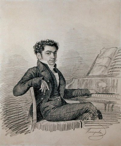 Retrato del Compositor Alexei N. Verstovsky (1799-1862) de Charles de Hampeln