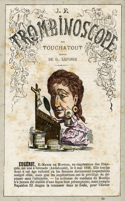 Eugenie de Montijo, portada de "Le Trombinoscope" no. 10, 1871 de Charles de Lafosse