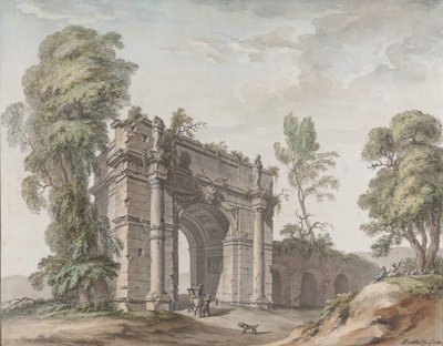 Diseño para un arco triunfal para los jardines en el Chateau d