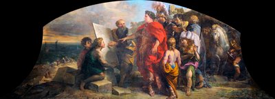 Emperador Augusto (63 a. C.-14 d. C.) construyendo el puerto de Misene (Italia) (Augusto construyendo el puerto de Miseno) - Pintura de Charles de La Fosse (1636-1716), óleo sobre lienzo (200x350 cm) de Charles de la Fosse