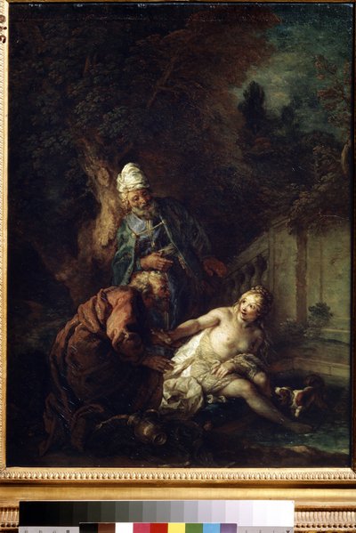 Susanna y los ancianos. Pintura de Charles de La Fosse (1636-1716), posterior a 1700. Óleo sobre lienzo. arte barroco Museo de Bellas Artes, Pushkin, Moscú de Charles de la Fosse