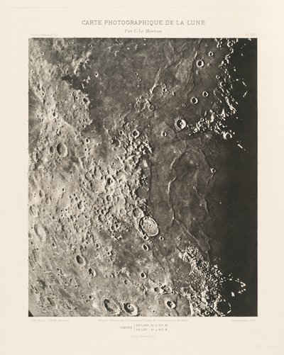 Carta fotográfica de la Luna, lámina VIII,15 de marzo de Charles le Morvan