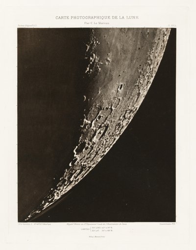 Carte photographique de la lune, planche XVI.A (Carta fotográfica de la Luna, plancha XVI.A),5 de septiembre de Charles le Morvan