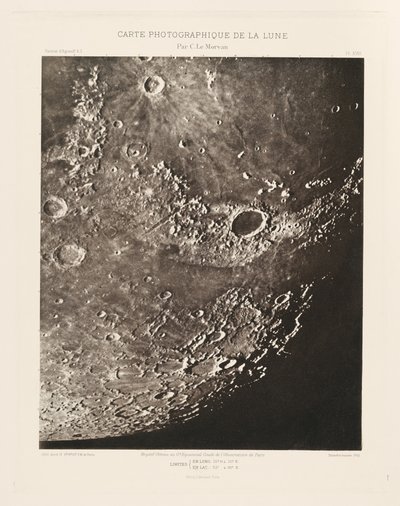 Carta fotográfica de la Luna, lámina XVIII,17 de abril de Charles le Morvan