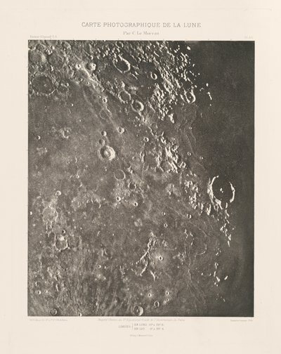 Carta fotográfica de la Luna, placa XX,22 de marzo de Charles le Morvan