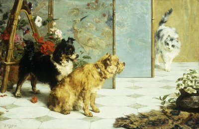 Amigos juguetones, 1892 de Charles van den Eycken