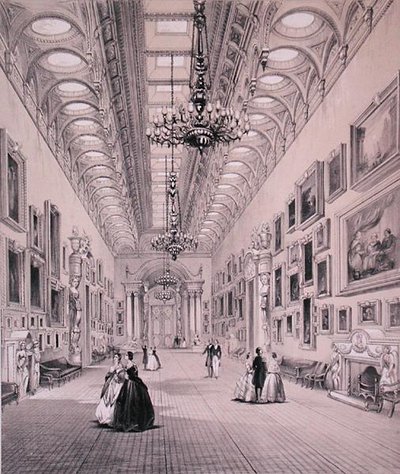 La Galería de Pinturas, Palacio de Buckingham, grabado por C. Graf, c.1880 de Charlotte (after) Campbell