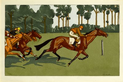 Un conjunto de cuatro impresiones - Longchamps y otras carreras, c.1910 de Charlotte Ancelin