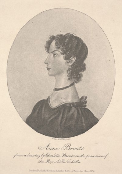 Anne Brontë, grabado por Walker & Boutall de Charlotte Bronte
