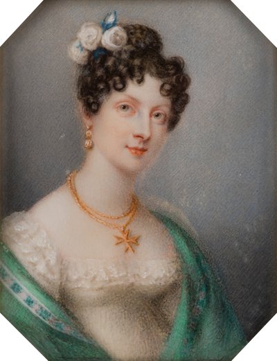 Retrato de Georgina Vizcondesa Newport, más tarde Condesa de Bradford, c.1819 (óleo sobre lienzo) de Charlotte Jones