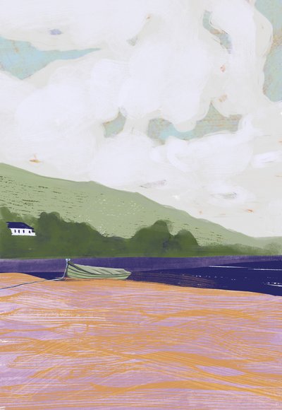 Barco costero tranquilo de Charlotte Trudgett