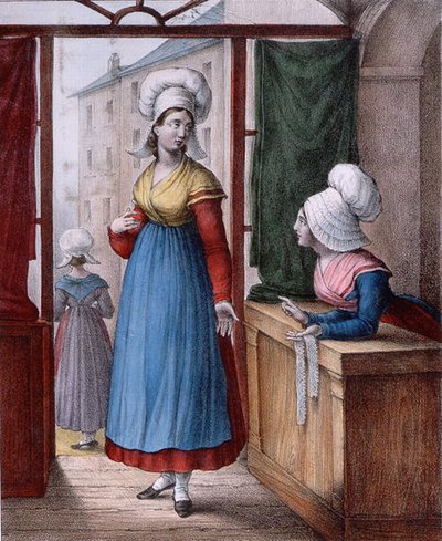 Mujeres de la ciudad de Avranches, Normandía, lámina de 
