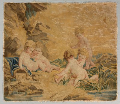 Niños jugando: El baño, 1700s de Charron