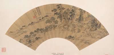 Recluso Lavándose los Pies en un Arroyo, 1629 de Chen Guan