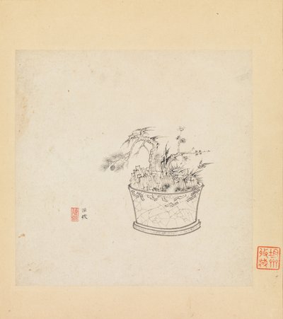 Estudios misceláneos, una hoja fechada en 1619 de Chen Hongshou