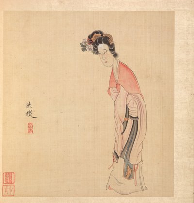 Pinturas después de los Maestros Antiguos: Una dama, 1598-1652 de Chen Hongshou