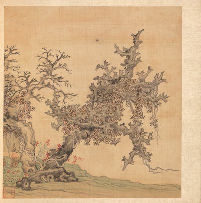 Pinturas después de los maestros antiguos: Un árbol antiguo, 1598-1652 de Chen Hongshou