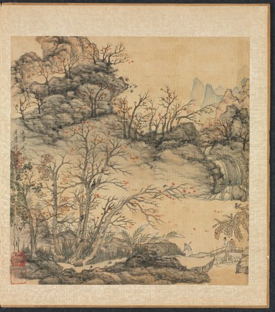 Pinturas después de los Maestros Antiguos: Paisaje de otoño, 1598-1652 de Chen Hongshou