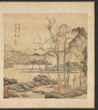 Paintings after Ancient Masters: Daoist and Crane in Autumn Landscape de Chen Hongshou