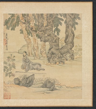 Pinturas después de los maestros antiguos: Retrato de Zhongqing en un paisaje, 1598-1652 de Chen Hongshou