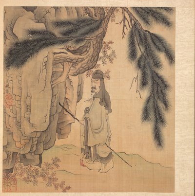 Paintings after Ancient Masters: Scholar with Staff and Brush de Chen Hongshou