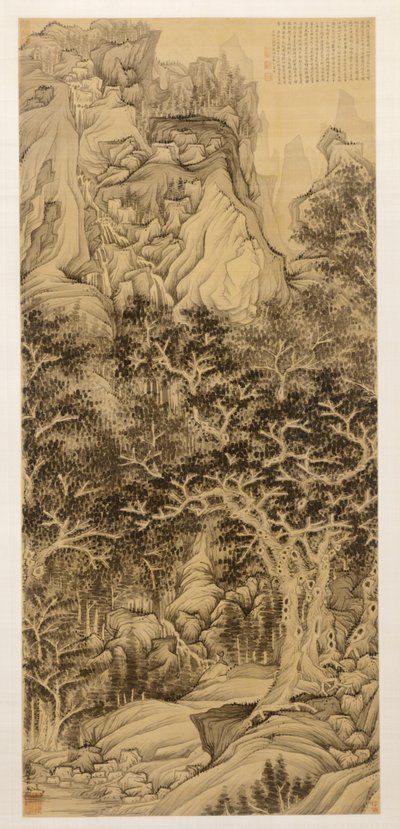 La montaña de las cinco cataratas, 1650 de Chen Hongshou