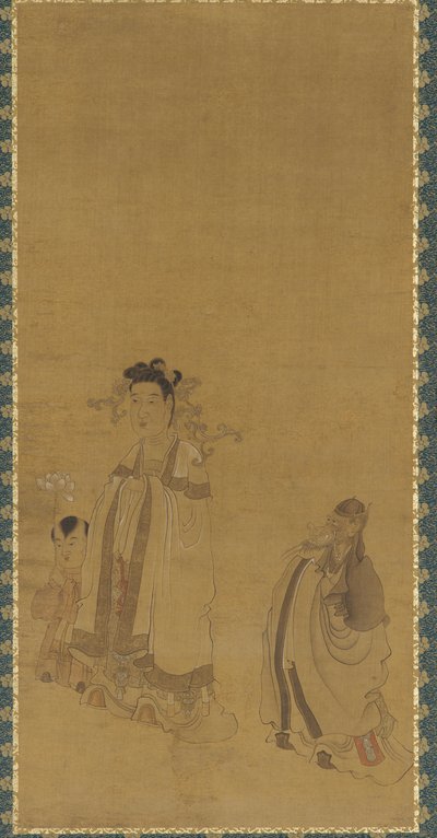 El rey dragón reverenciando al Buda, dinastía Ming, principios-mediados del siglo XVII de Chen Hongshou