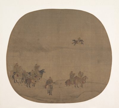 Nómadas cazando con halcones, principios del siglo XIII de Chen Juzhong
