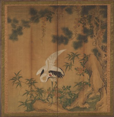 Grulla y pino de Chen Zhaofeng